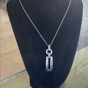 Brighton Silver and Blue Geometric Necklace